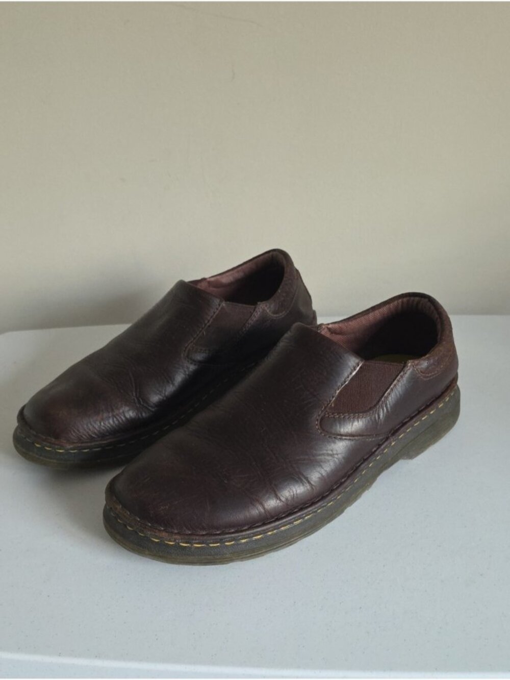 DR.MARTENS | Orson Men's Leather Slip-On Shoes Brown Sz 10 - Picture 1 of 6